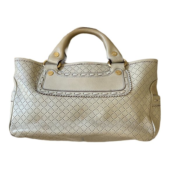 Celine Cream Color Boogie Leather Handbag - Picture 2 of 15
